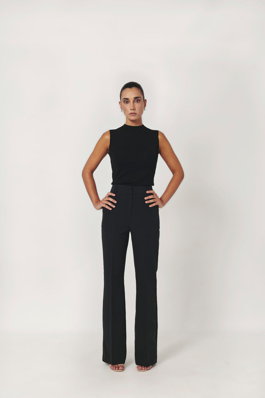 MIA. Black high waisted flared trouser
