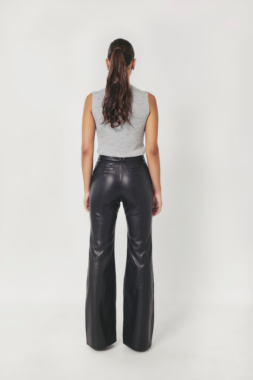 JADE. Faux leather flared trouser