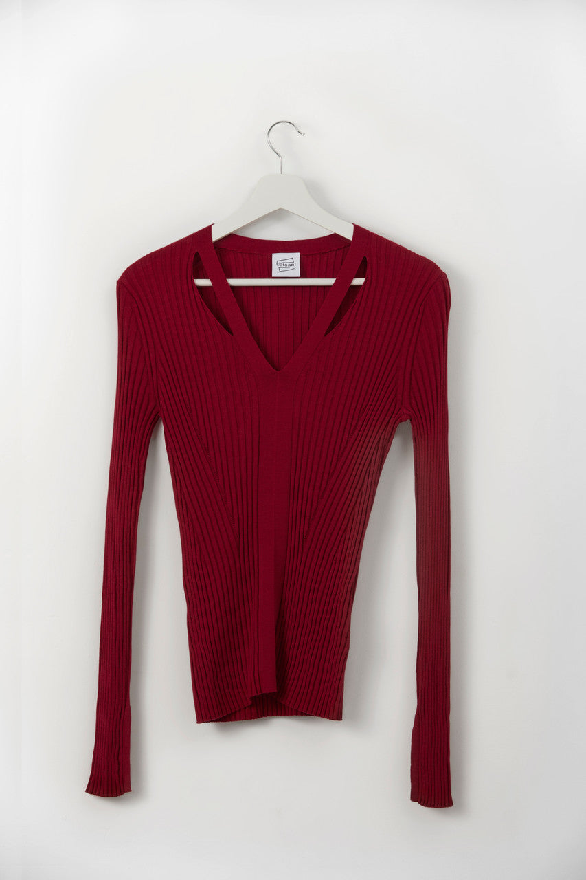 ALICE. Ribbed long sleeve top