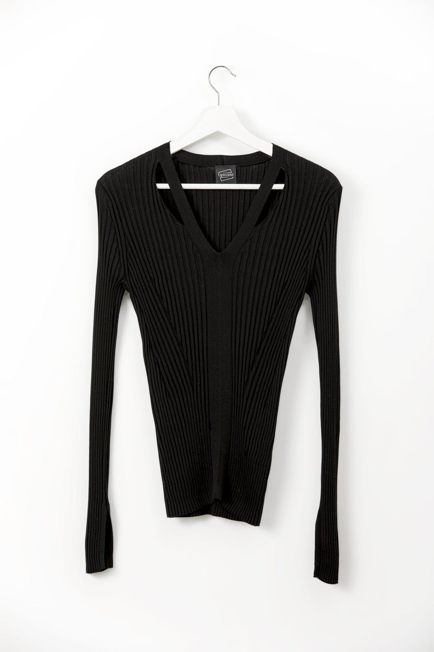 ALICE.Ribbed long sleeve top - UPTOANI