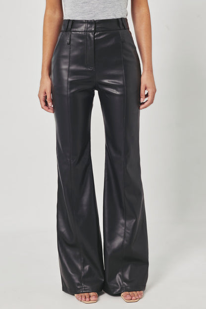 JADE. Faux leather flared trouser