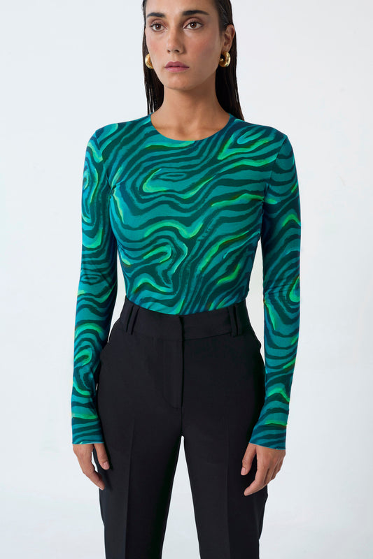 MADDIE. Printed long sleeve top