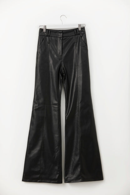 JADE. Faux leather flared trouser