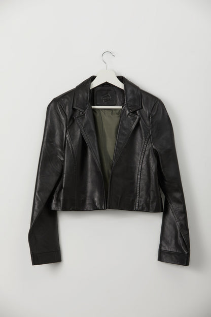 SOPHIA.  Black Leather Blazer