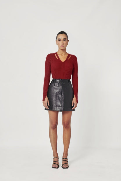 ALICE Ribbed long sleeve top - UPTOANI