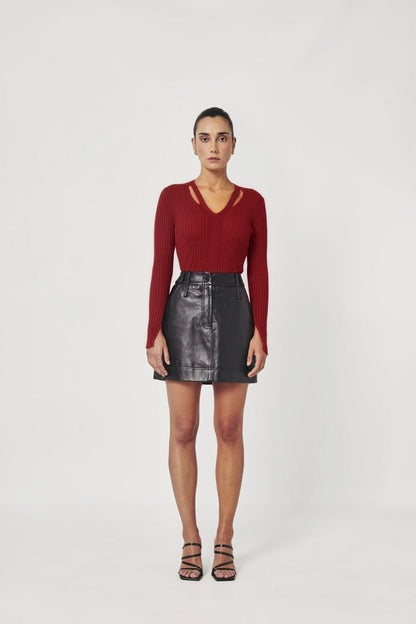 ALICE. Ribbed long sleeve top - UPTOANI