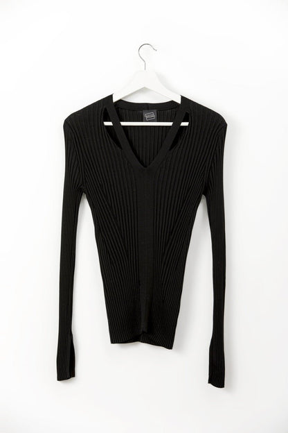 ALICE.Ribbed long sleeve top - UPTOANI