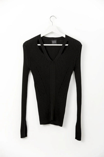 ALICE.Ribbed long sleeve top - UPTOANI