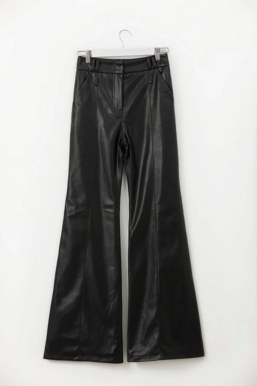 JADE. Faux leather flared trouser - UPTOANI