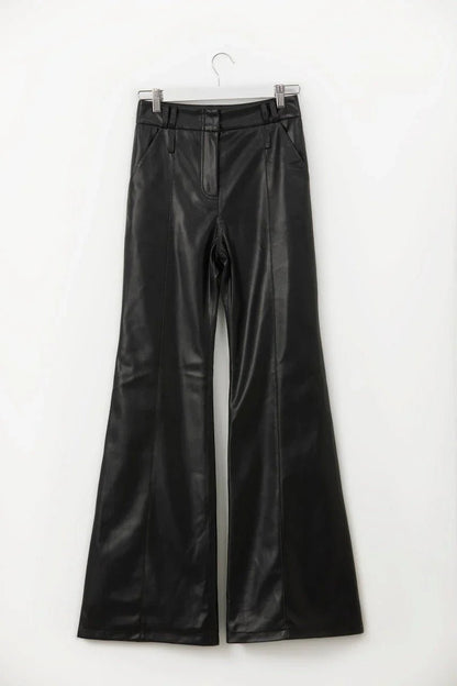 JADE. Faux leather flared trouser - UPTOANI