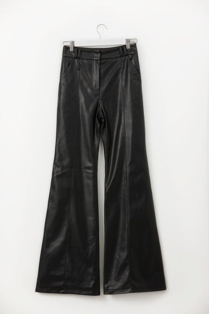 JADE Faux leather flared trouser - UPTOANI