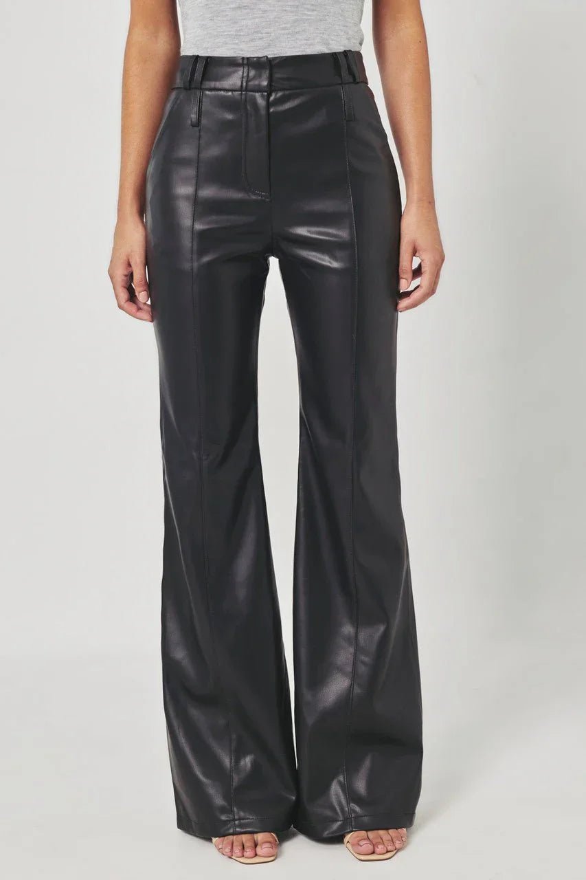 JADE. Faux leather flared trouser - UPTOANI