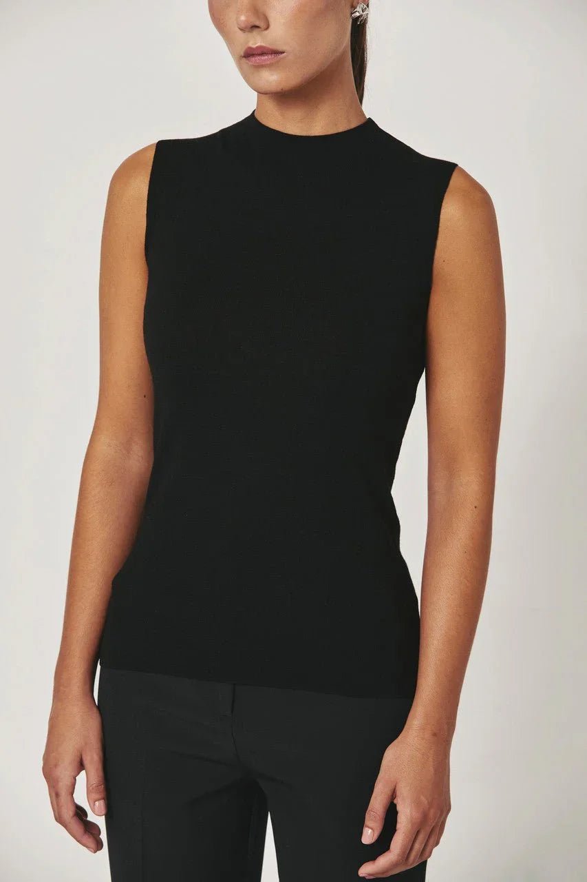 KATE. Black Seamless Tank Top - UPTOANI