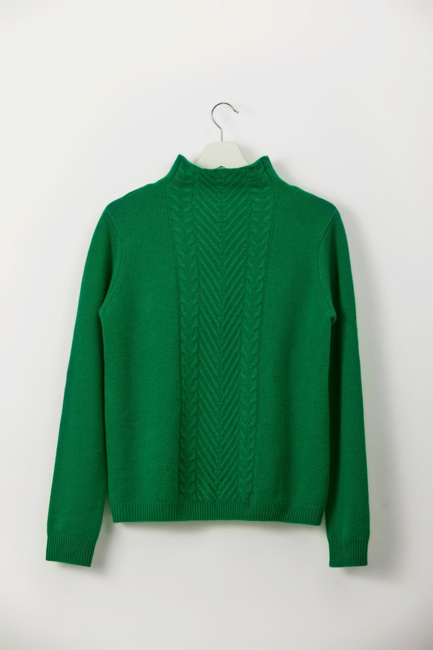 LIA. 100 % Cashmere Jumper - GREEN - UPTOANI