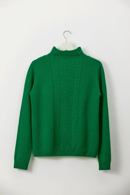 LIA. 100 % Cashmere Jumper - GREEN - UPTOANI