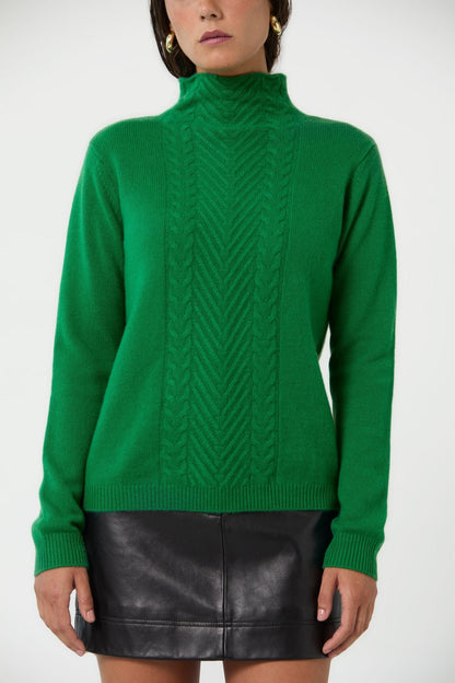 LIA 100 % Cashmere Jumper - GREEN - UPTOANI