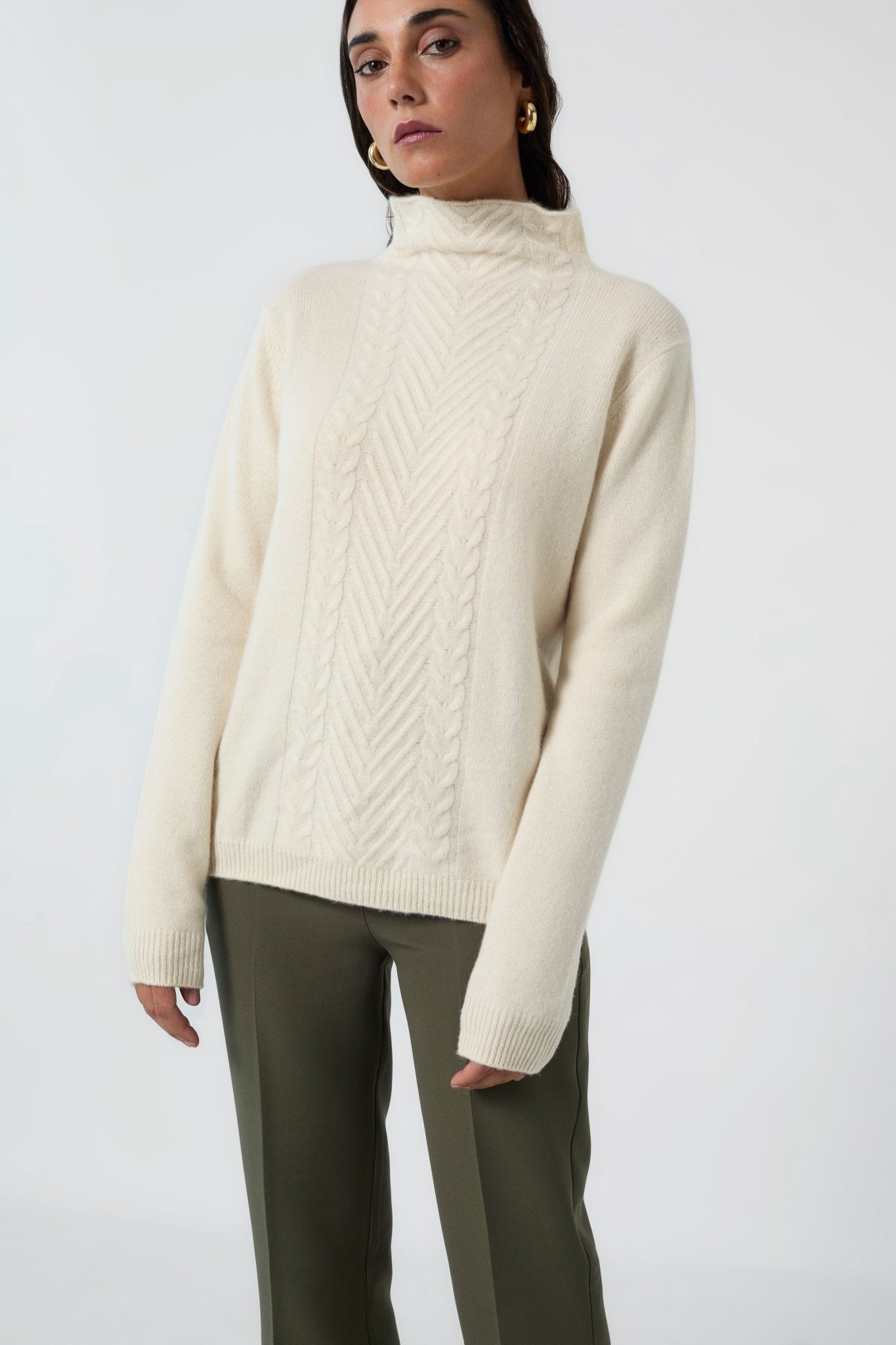 LIA 100 % Cashmere Jumper - IVORY - UPTOANI