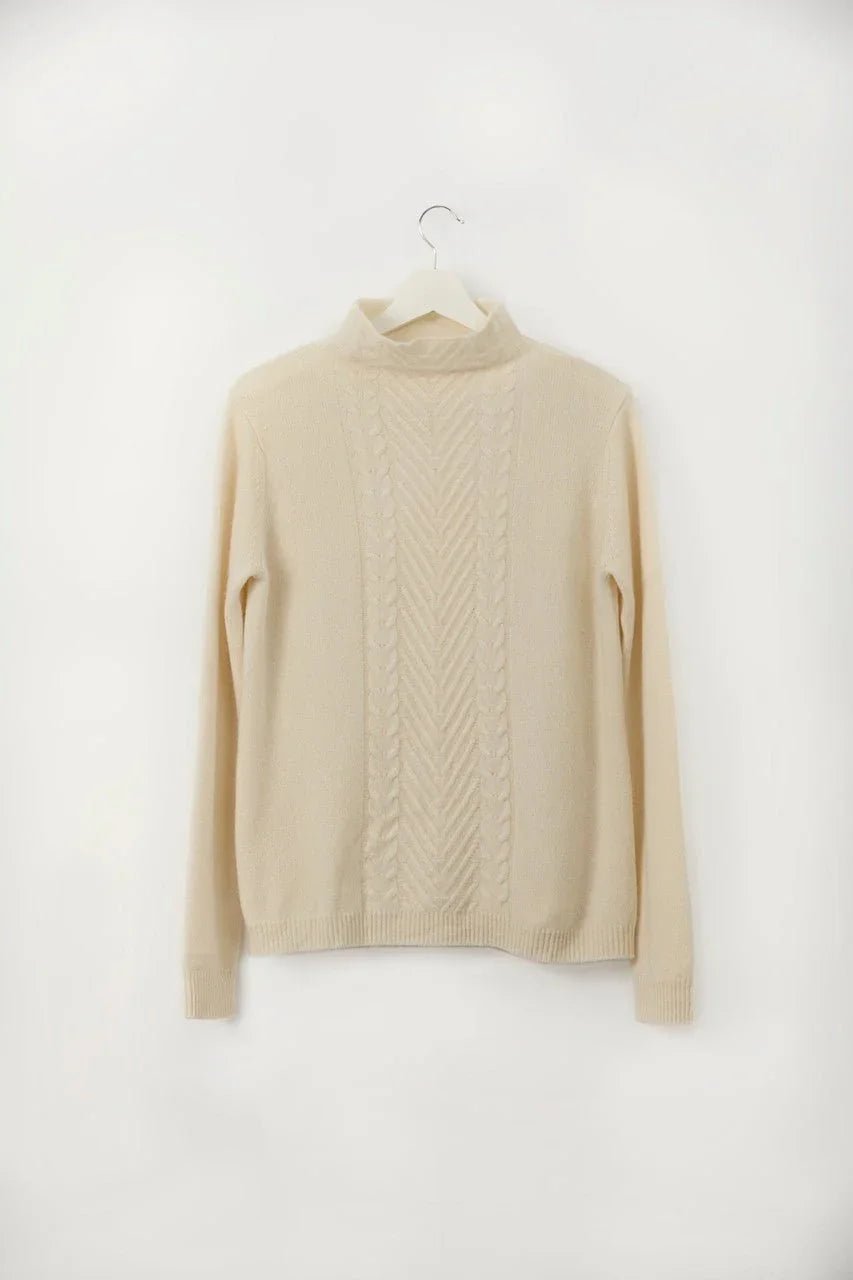 LIA.100 % Cashmere Jumper - IVORY - UPTOANI