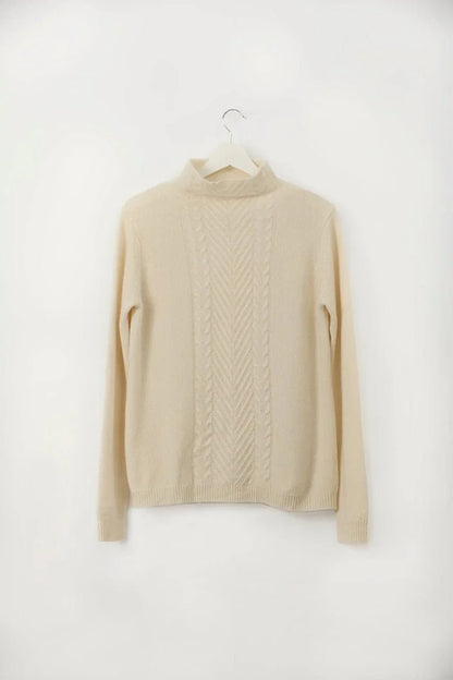 LIA.100 % Cashmere Jumper - IVORY - UPTOANI