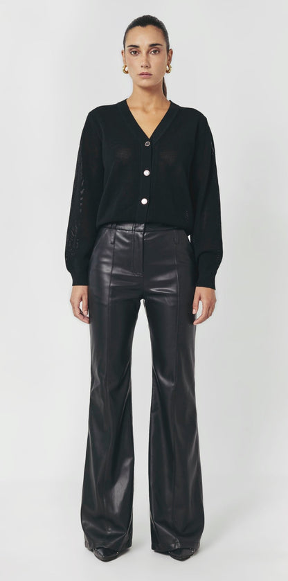 LUNA Black Open - Knit Cardigan - UPTOANI