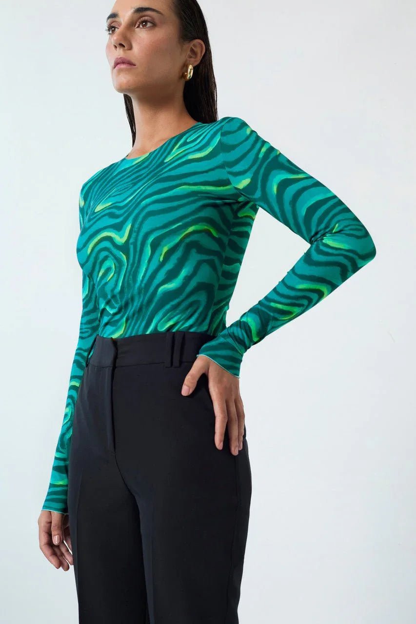 MADDIE. Printed long sleeve top - UPTOANI