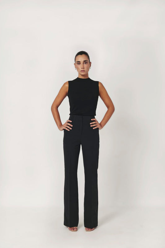 MIA. Black high waisted flared trouser - UPTOANI