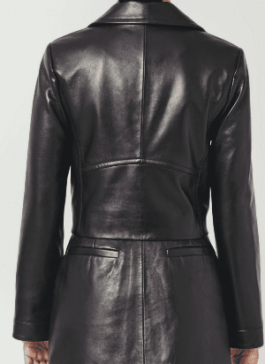 SOPHIA. Black Leather Blazer - UPTOANI